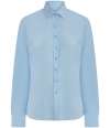 H583 Henbury Ladies Long Sleeved Cotton Feel Coolplus® Shirt Light Blue colour image